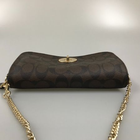 COACH コーチ チェーンショルダーバッグ シグネチャー F34615 ダークブラウン