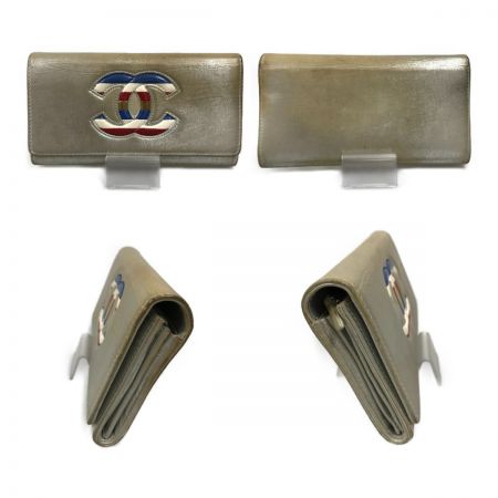  CHANEL シャネル エアライン デカココフラップ 2つ折り長財布 メタリック×マルチカラー