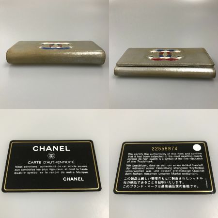  CHANEL シャネル エアライン デカココフラップ 2つ折り長財布 メタリック×マルチカラー