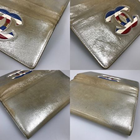  CHANEL シャネル エアライン デカココフラップ 2つ折り長財布 メタリック×マルチカラー