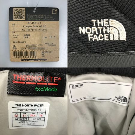  THE NORTH FACE ザノースフェイス キッズ スノーブーツ 18cm K Nuptse Bootie WP SE  NFJ52171 KK TNFブラック×TNFブラック