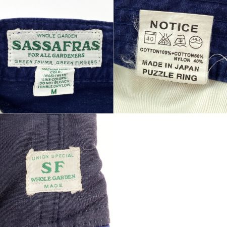  SASSAFRAS ショートパンツ ネイビー Mサイズ 使用感有