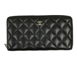 ## CHANEL シャネル  マトラッセラウンドファスナー長財布 ブラック Dランク