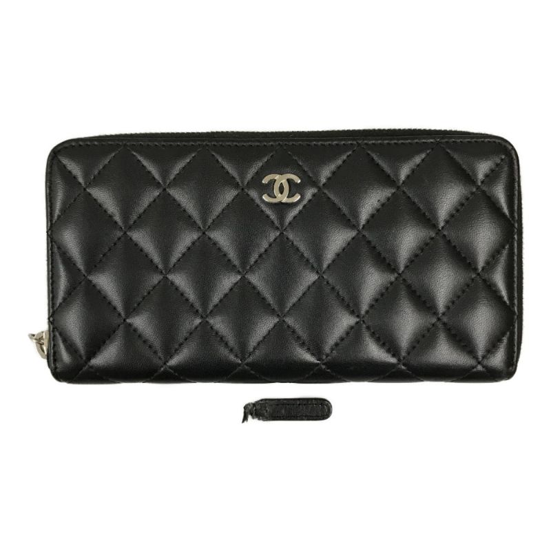 中古】 CHANEL シャネル マトラッセラウンドファスナー長財布