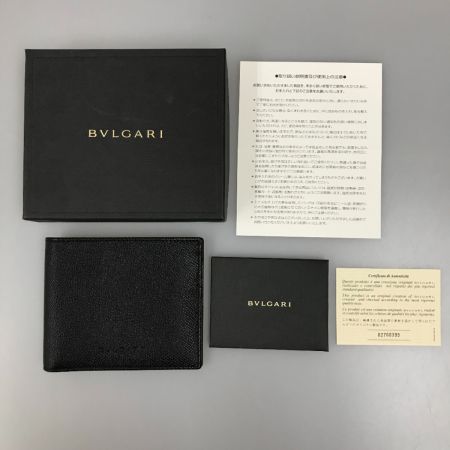 BVLGARI ブルガリ 2つ折り札入れ/小銭入れ無し ブラック
