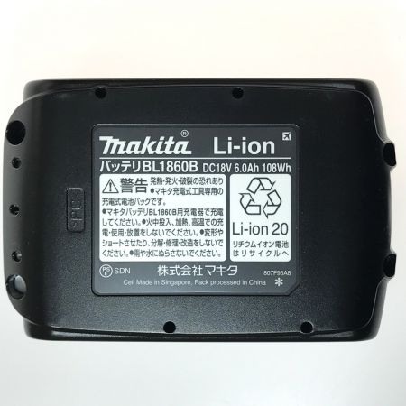  MAKITA マキタ 18v 6.0Ah リチウムイオンバッテリ BL1860B 5個セット 純正バッテリ