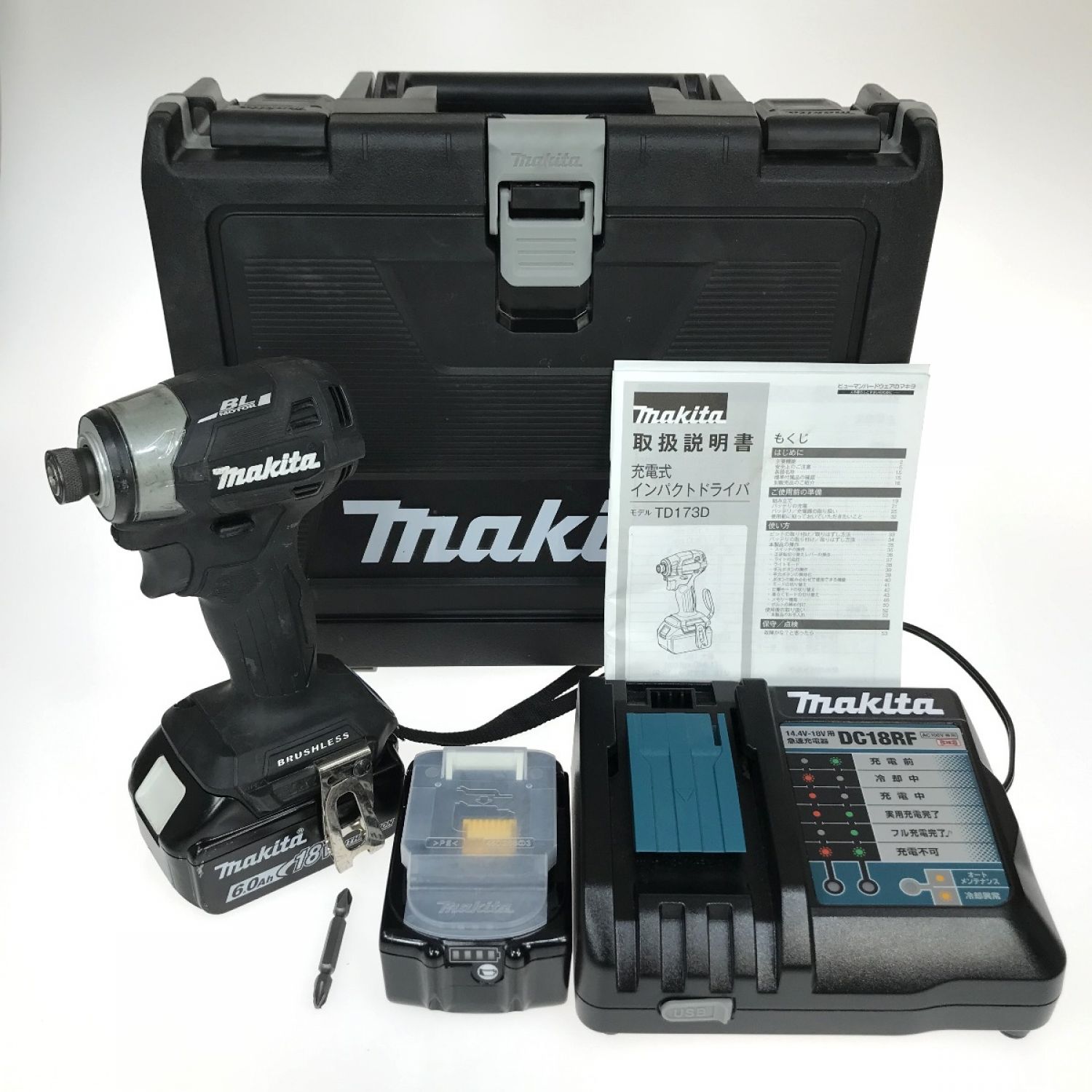 中古】 MAKITA マキタ 18V 充電式インパクトドライバ TD173DRGXB