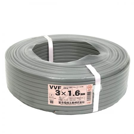  富士電線工業(FUJI ELECTRIC WIRE) VVFケーブル 3×1.6 100m グレー