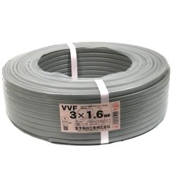 ## 富士電線工業(FUJI ELECTRIC WIRE) VVFケーブル 3×1.6 100m グレー Sランク