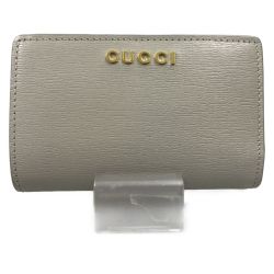 ## GUCCI グッチ 2つ折り財布 スクリプト ジップアラウンドウォレット 772640 ライトグレー Aランク