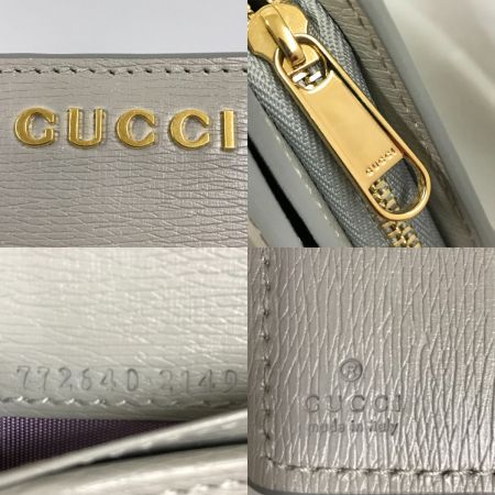  GUCCI グッチ 2つ折り財布 スクリプト ジップアラウンドウォレット 772640 ライトグレー