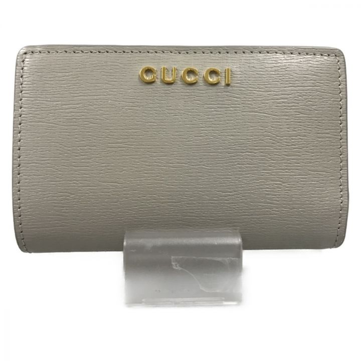 GUCCI グッチ 2つ折り財布 スクリプト ジップアラウンドウォレット 772640 ライトグレー｜中古｜なんでもリサイクルビッグバン