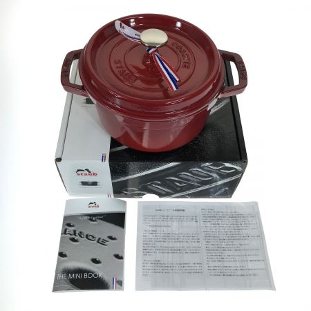  STAUB ストウブ ピコ・ココット ラウンド 20cm 1102006 チェリーレッド 両手鍋 IH対応