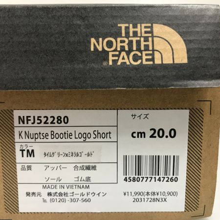  THE NORTH FACE ザノースフェイス キッズ ブーツ 20cm K Nuptse Bootie Logo Short NFJ52280 TM タイムグリ-ン×ゴールド