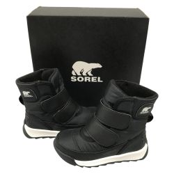 ## SOREL ソレル キッズブーツ 13cm CHILDRENS WHITNEY Ⅱ STRAP WP  NC3919-010-8 ブラック/シーソルト Sランク