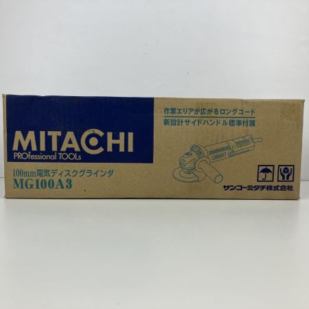 ЗЗ MITACHI 100mm 100V ディスクグラインダー 砥石 スパナ ハンドル付 MG100A3