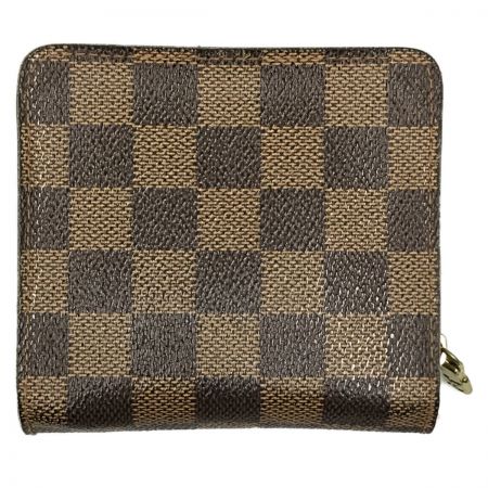  LOUIS VUITTON ルイヴィトン 2つ折り財布 コンパクトジップ ダミエキャンバス エベヌ N61668