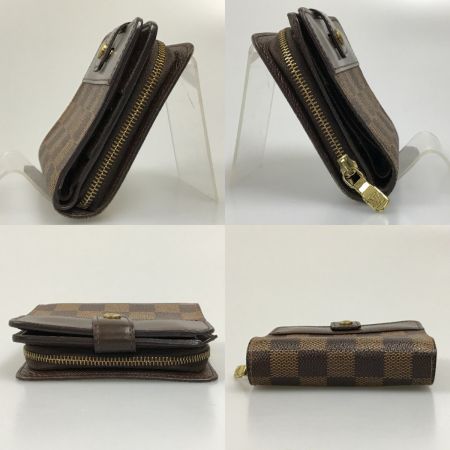  LOUIS VUITTON ルイヴィトン 2つ折り財布 コンパクトジップ ダミエキャンバス エベヌ N61668