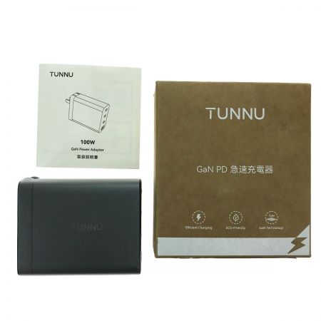  TUNNU 100Ｗ GaN PD 急速充電器 PQ1002P Pro ブラック 未使用品