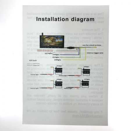  CAMECHO ９インチLCDモニターバックカメラセット 車載 
