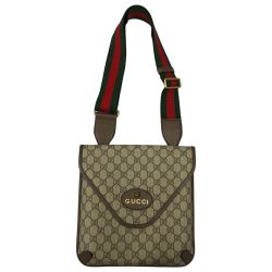 ## GUCCI グッチ ネオヴィンテージ ミディアムメッセンジャーバッグ GGスプリームキャンバ 598604 ベージュ×ブラウン Aランク