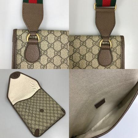  GUCCI グッチ ネオヴィンテージ ミディアムメッセンジャーバッグ GGスプリームキャンバ 598604 ベージュ×ブラウン