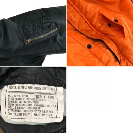  ALPHA アルファ フライトジャケット MIL-J-82790J ブラック XLサイズ リバーシブル 