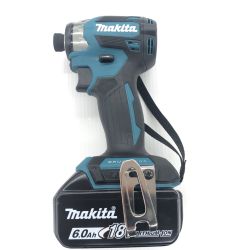 ДД MAKITA マキタ インパクトドライバ 未使用品(S) 充電池1個付 コードレス式 18v 6.0Ah 283913 BL1860B未使用付き TD173D ブルー Sランク