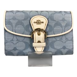 ## COACH コーチ 2つ折り財布 C8308 ライトデニム×チョーク Cランク