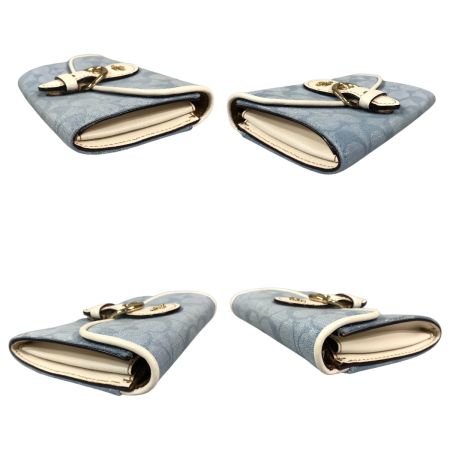  COACH コーチ 2つ折り財布 C8308 ライトデニム×チョーク