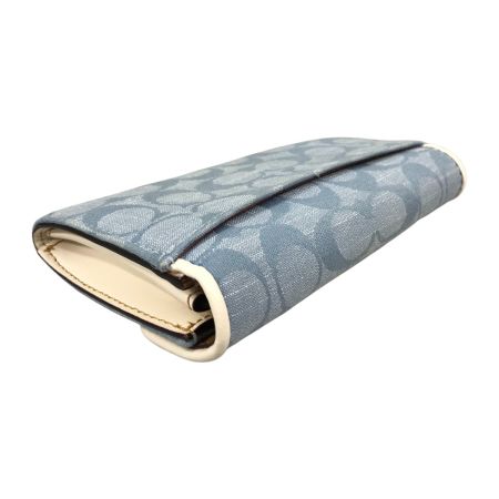  COACH コーチ 2つ折り財布 C8308 ライトデニム×チョーク