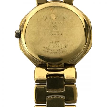  Christian Dior クリスチャンディオール オクタゴン  腕時計 クォーツ ジャンク品 D48-153 ゴールド