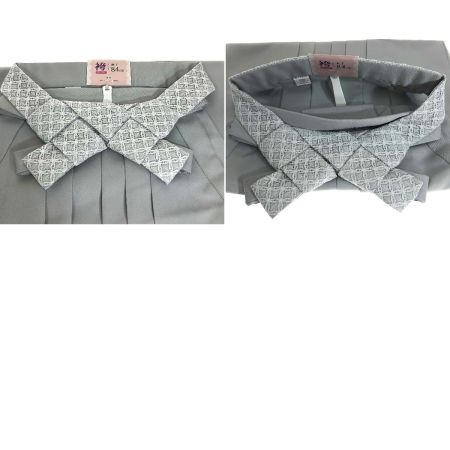  KYOETSU 無地袴 ジュニア 紐下84cm 灰青 白レース紐