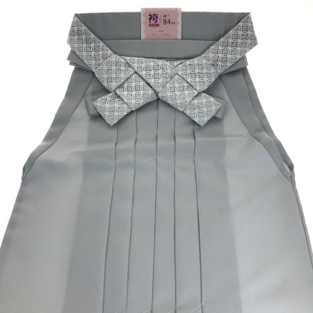  KYOETSU 無地袴 ジュニア 紐下84cm 灰青 白レース紐