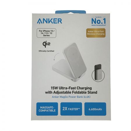  ANKER アンカー(家電) MagGo Power Bank 6600mAh A1643 Qi2対応 マグネット式ワイヤレス充電