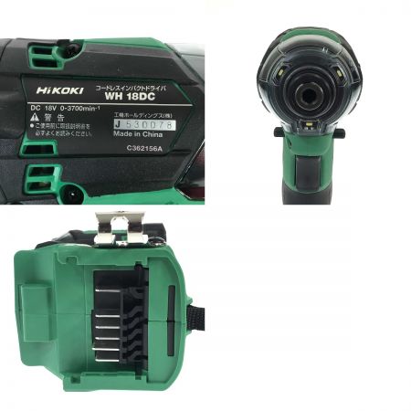  HiKOKI ハイコーキ 18V コードレスインパクトドライバ WH 18DC グリーン 充電器・充電池2個・ケース付