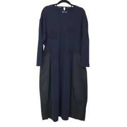 ## CRESCENT ロングワンピース Mサイズ 1205-0263 ネイビー x ブラック Sランク