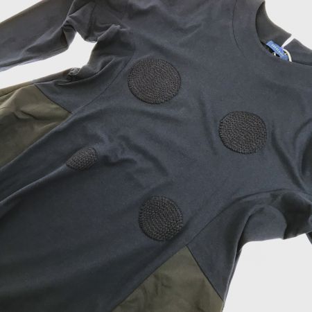  CRESCENT ロングワンピース Mサイズ 1205-0263 ネイビー x ブラック