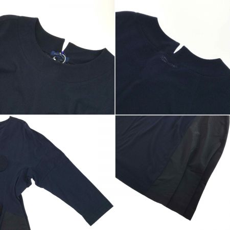  CRESCENT ロングワンピース Mサイズ 1205-0263 ネイビー x ブラック