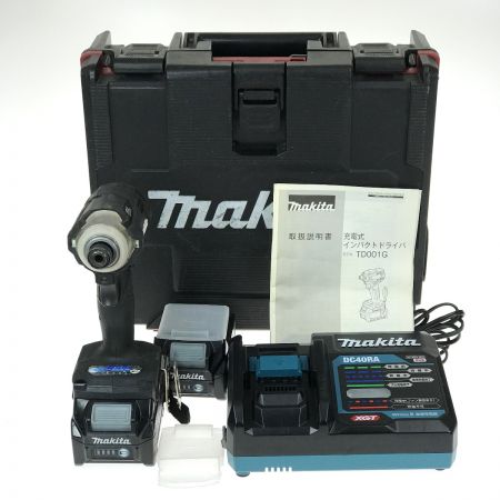  MAKITA マキタ 40V 充電式インパクトドライバ TD001GRDX ブラック 充電器・充電池2個・ケース付