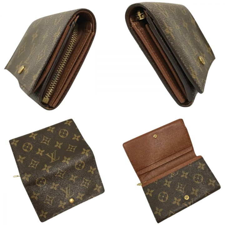 LOUIS VUITTON ルイヴィトン 2つ折り財布 モノグラム ポルト モネ・ビエ トレゾール M61730  ブラウン｜中古｜なんでもリサイクルビッグバン