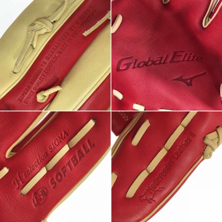  MIZUNO ミズノ ソフトボールグローブ グローバルエリート For Women's 外野手向け 1AJGS27707 レッド・ブロンド