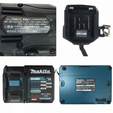  MAKITA マキタ 40V 充電式インパクトドライバ TD001GRDX ブラック 充電器・充電池1個・ケース付