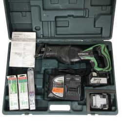 ## HITACHI 日立 18V コードレスセーバーソー CR18DSL グリーン 充電器・充電池2個・ケース付 Cランク