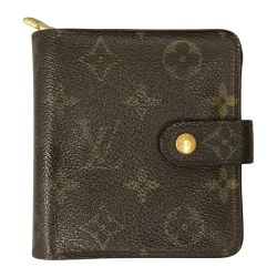 ## LOUIS VUITTON ルイヴィトン モノグラム コンパクトジップ 2つ折り財布 ジャンク品 M61667 ブラウン Dランク