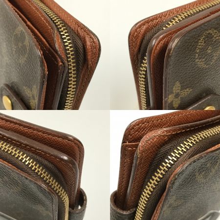  LOUIS VUITTON ルイヴィトン モノグラム コンパクトジップ 2つ折り財布 ジャンク品 M61667 ブラウン
