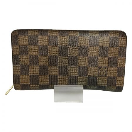  LOUIS VUITTON ルイヴィトン ダミエ ポルトモネ・ジップ ラウンドファスナー 長財布 ジャンク品 N61728 ブラウン