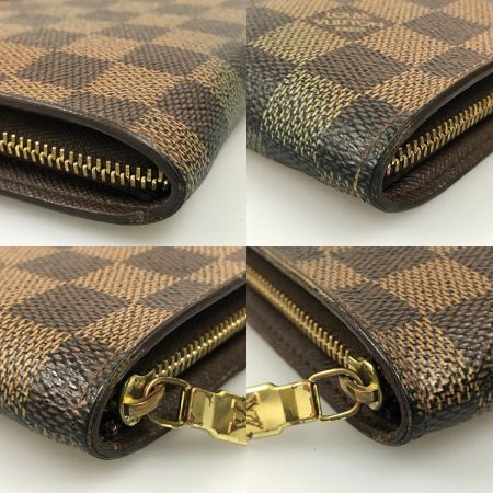  LOUIS VUITTON ルイヴィトン ダミエ ポルトモネ・ジップ ラウンドファスナー 長財布 ジャンク品 N61728 ブラウン