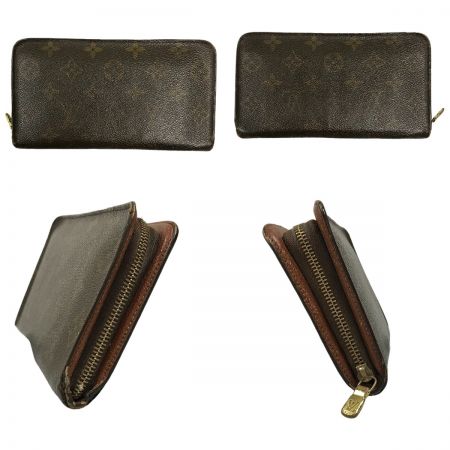  LOUIS VUITTON ルイヴィトン モノグラム ポルトモネ・ジップ ラウンドファスナー 長財布 ジャンク品 M61727 ブラウン