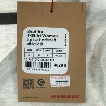 MAMMUT マムート ゼファーTシャツ Women アジアサイズL 1017-01042 アイボリー